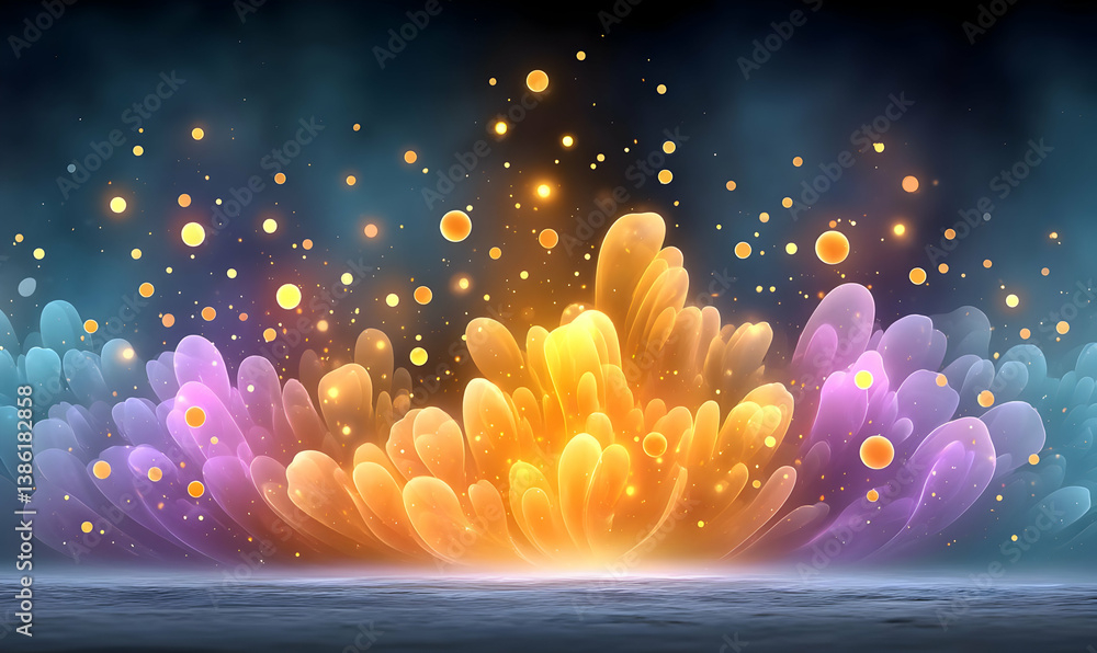 Aufkleber captivating digital abstract particles in high-quality burst display