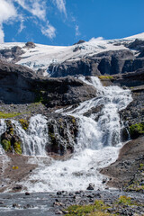 Obraz premium Sierra Nevada Glacier Waterfall, Lonquimay Chile