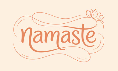 Namaste Calligraphy with Lotus Flower – Yoga and Meditation Typography Design