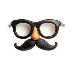 Funny disguise glasses mustache nose party fun humor costume accessory prank joke isolated on transparent background