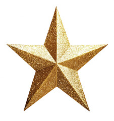 Obraz premium Shiny gold star with metallic texture 3d graphics visual art conceptual design