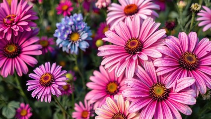 Fototapeta premium Blooming Garden Flowers - Natural Beauty with Design Space