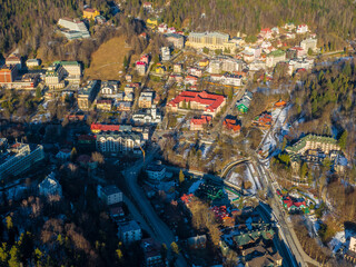 Centrum Krynicy-Zdroju z lotu ptaka. © Jacek