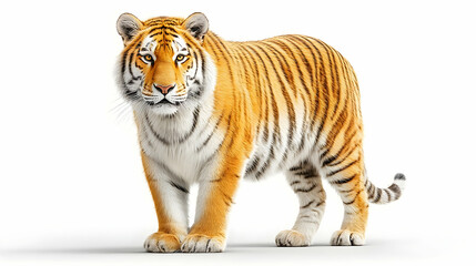 Obraz premium Isolated Magnificent High-Quality Photograph of a Tiger on White Background
