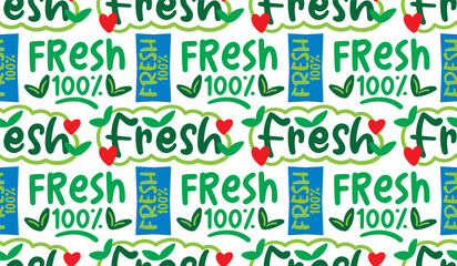 seamless pattern with fresh lettering. vector illustration