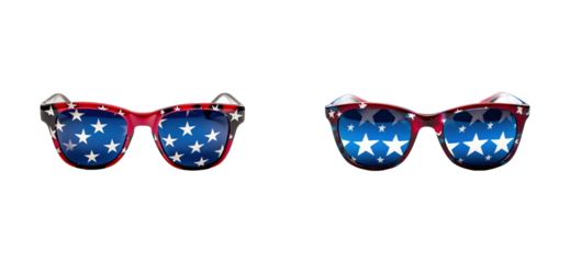 Patriotic star-spangled american flag sunglasses. Set png cut out