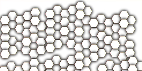 Abstract pattern with hexagonal white and gray  line paper background eometric mesh cell texture. modern futuristic  vector illustration geometry science and technology cover  