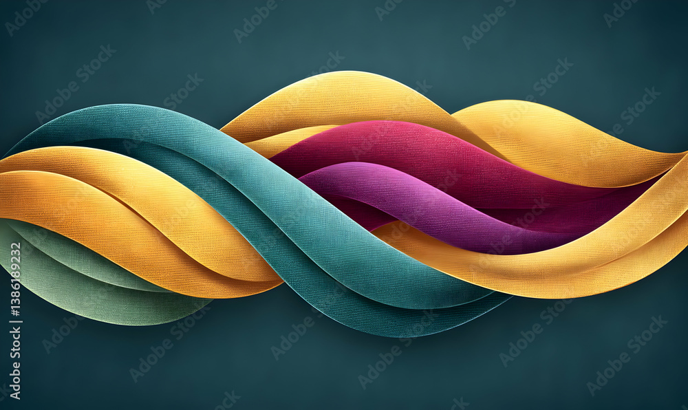 Poster modern sophisticated design background with colorful waves and curves