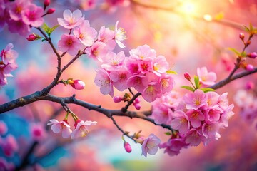 Obraz premium Cherry Blossom Tree Painting AI Art