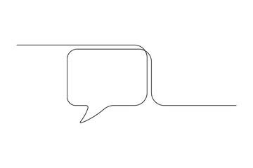 Minimalist One Line Speech Bubble Square Shape Vector Illustration