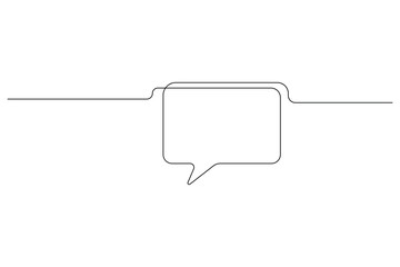 Minimalist One Line Speech Bubble Square Shape Vector Illustration