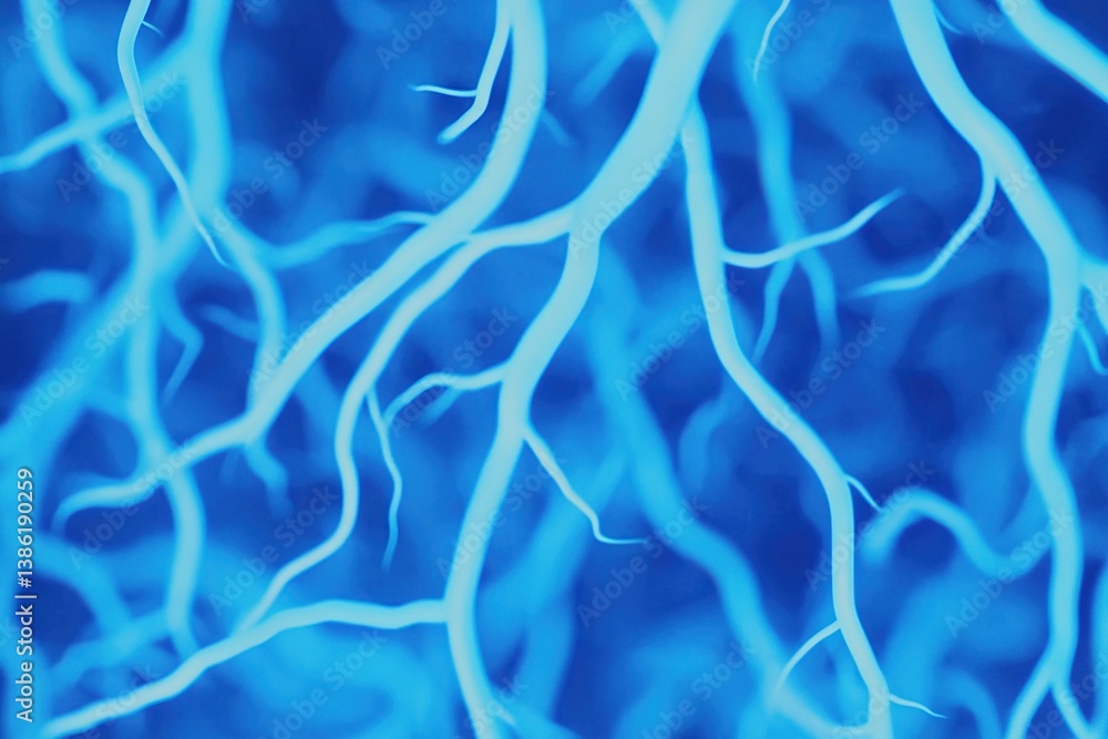 Poster visual representation of abstract blue neural pathways