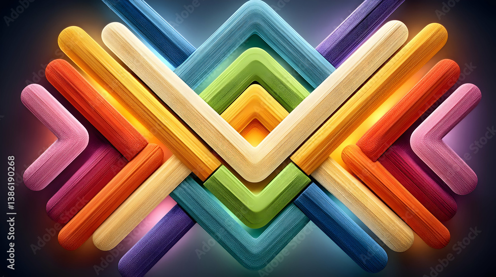 Poster dazzling geometric grid in high-quality digital rendering