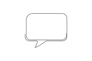 Minimalist One Line Speech Bubble Square Shape Vector Illustration