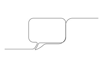 Minimalist One Line Speech Bubble Square Shape Vector Illustration