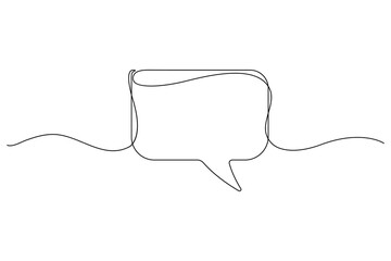 Minimalist One Line Speech Bubble Square Shape Vector Illustration