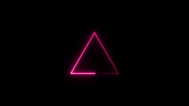 Neon Light Triangle Frame Illustration.Neon triangle frame. Blue color Neon monochrome border