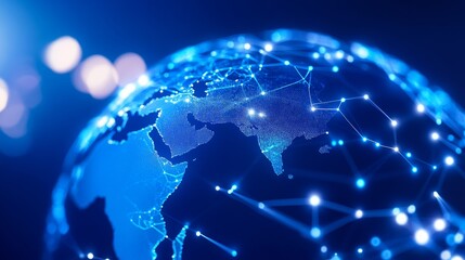 Fototapeta premium Global Network Security Monitoring - Securing infrastructure, protecting data, preventing cyber threats, ensuring global connectivity, and maintaining online safety