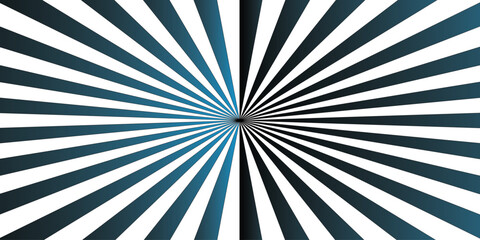 Vector Fractal burst retro blue and light green backdrop sunburst vintage  sunrise sunbeam element spiral striped illustration sunray template wallpaper design. Geometric abstract black cartoon.