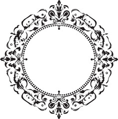 Floral Delight Embracement Black Icon Ornate Bloom Surrounding Vector Frame Design