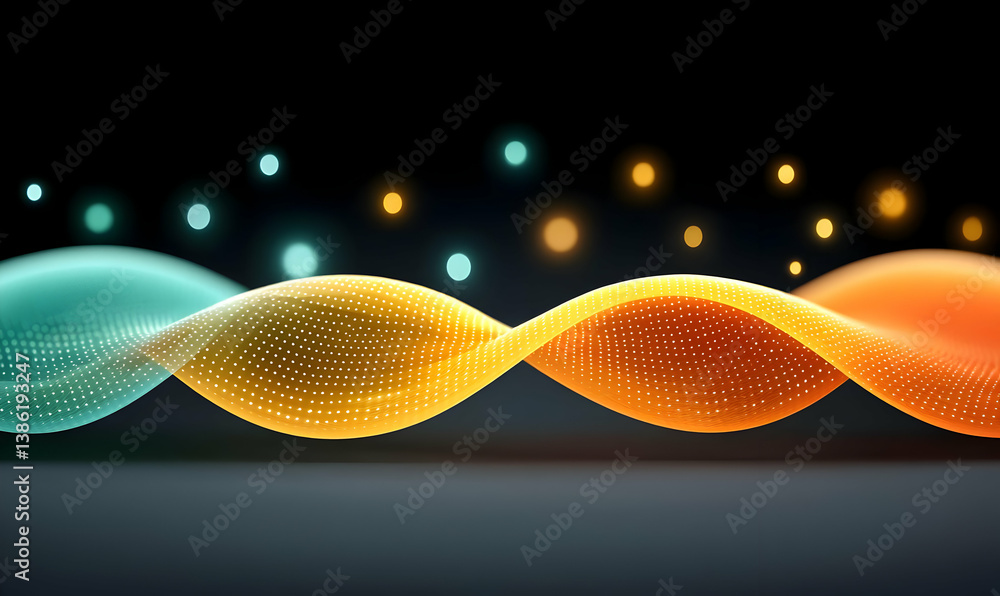 Poster abstract dotted graph with distant lights and defocus effect
