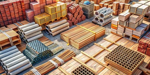 Construction Materials Stacked - Inventory Management