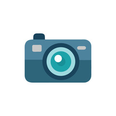 Stylish flat design camera icon for creative photography