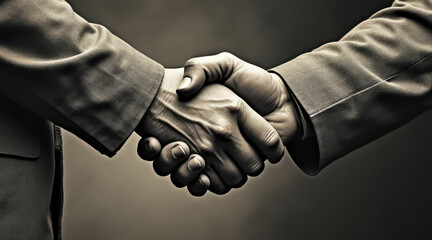 great handshake symbolizes trust and partnership, overcoming depression of uncertainty