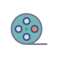 Film Reel Icon: Cinema, Entertainment, Movie Industry Symbol