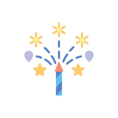 Celebration Firework Party Vector Icon for New Year's Eve