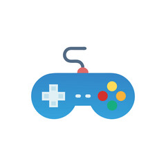 Blue game controller vector art, gaming concept graphic design