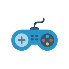 Blue Game Controller with Buttons and Cable Illustration