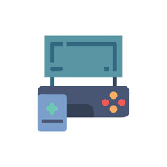 Retro Game Console with Screen and Controller Icon