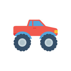 Cartoon Monster Truck with Big Tires Clipart Illustration