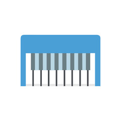 Blue Piano Keyboard Icon Vector Illustration Concept