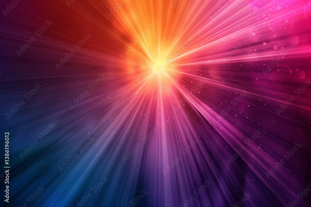 Poster bright radial gradient creates a mesmerizing depth effect with vibrant colors radiating outward crea