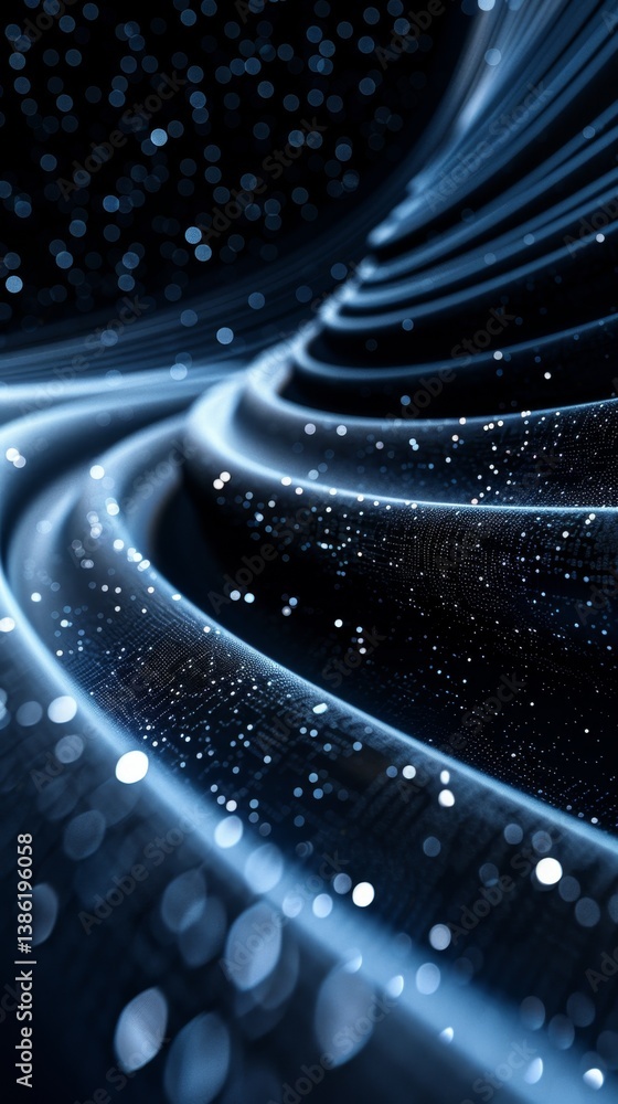 Poster high-frequency signals radiate in a dynamic abstract vertical background symbolizing next-generation