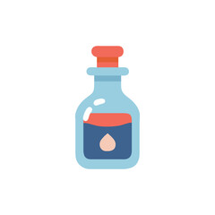 Potion bottle icon, chemical laboratory vessel, magic elixir