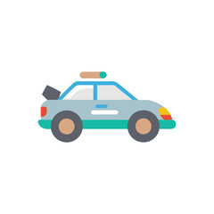 Stylized Police Car Icon Vector Illustration Design