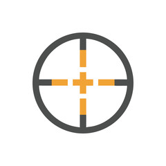 Target Reticle Vector Icon with Crosshairs in Gold