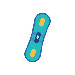 Cute cartoon snowboard isolated on a white background