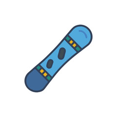 Isolated cartoon snowboard illustration icon, winter sports equipment