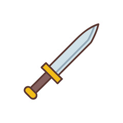 Cute cartoon sword, medieval weapon, illustration vector art