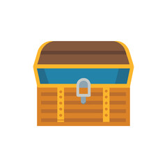 Open treasure chest illustration, adventure, game, cartoon style