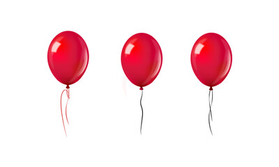 Red balloon isolated on transparent background.