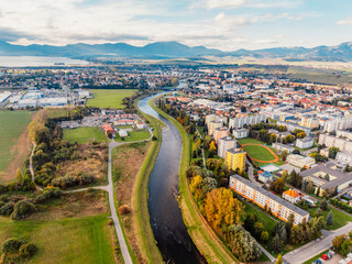 Liptov region with mountains around. Liptovsky Mikulas landspace, slovakia.
