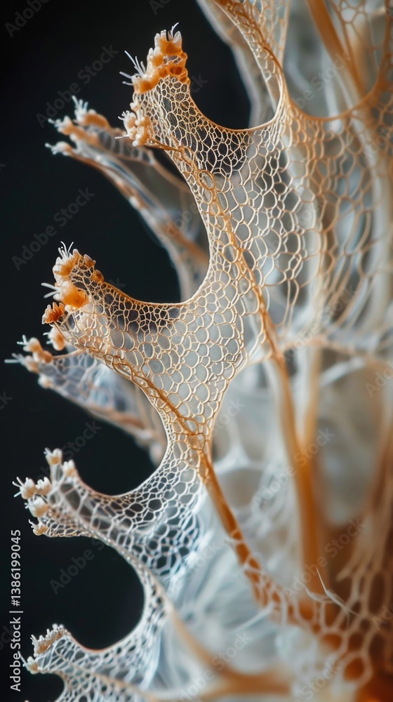 Poster macro view highlighting the intricate structure of natural and synthetic fibers in textile science