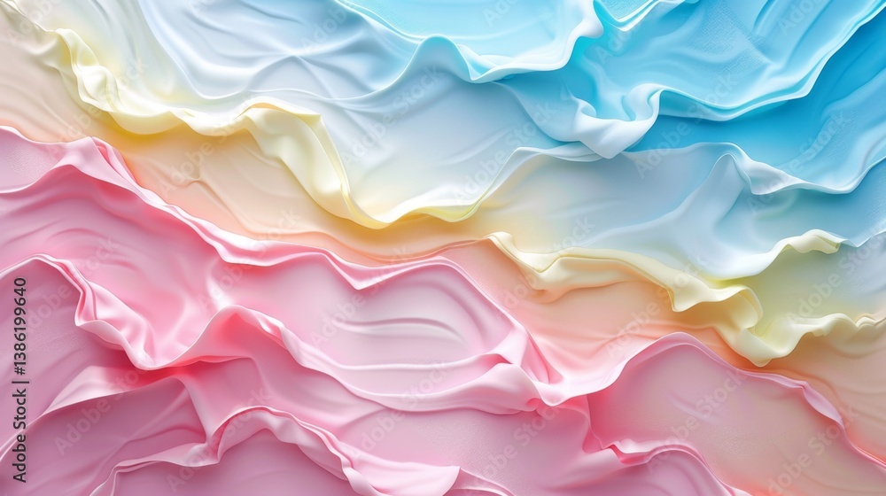 Poster soft pastel gradient with smooth horizontal waves creating a calming and modern backdrop for design 