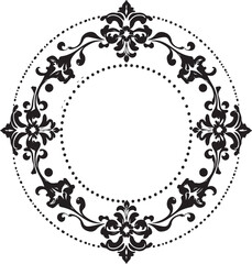 Floral Delight Embracement Black Icon Ornate Bloom Surrounding Vector Frame Design