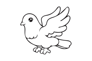 Pigeon icon silhouette on white background.